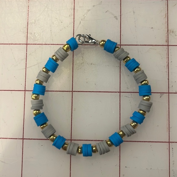 blue and gray clay bracelet - Picture 1 of 1